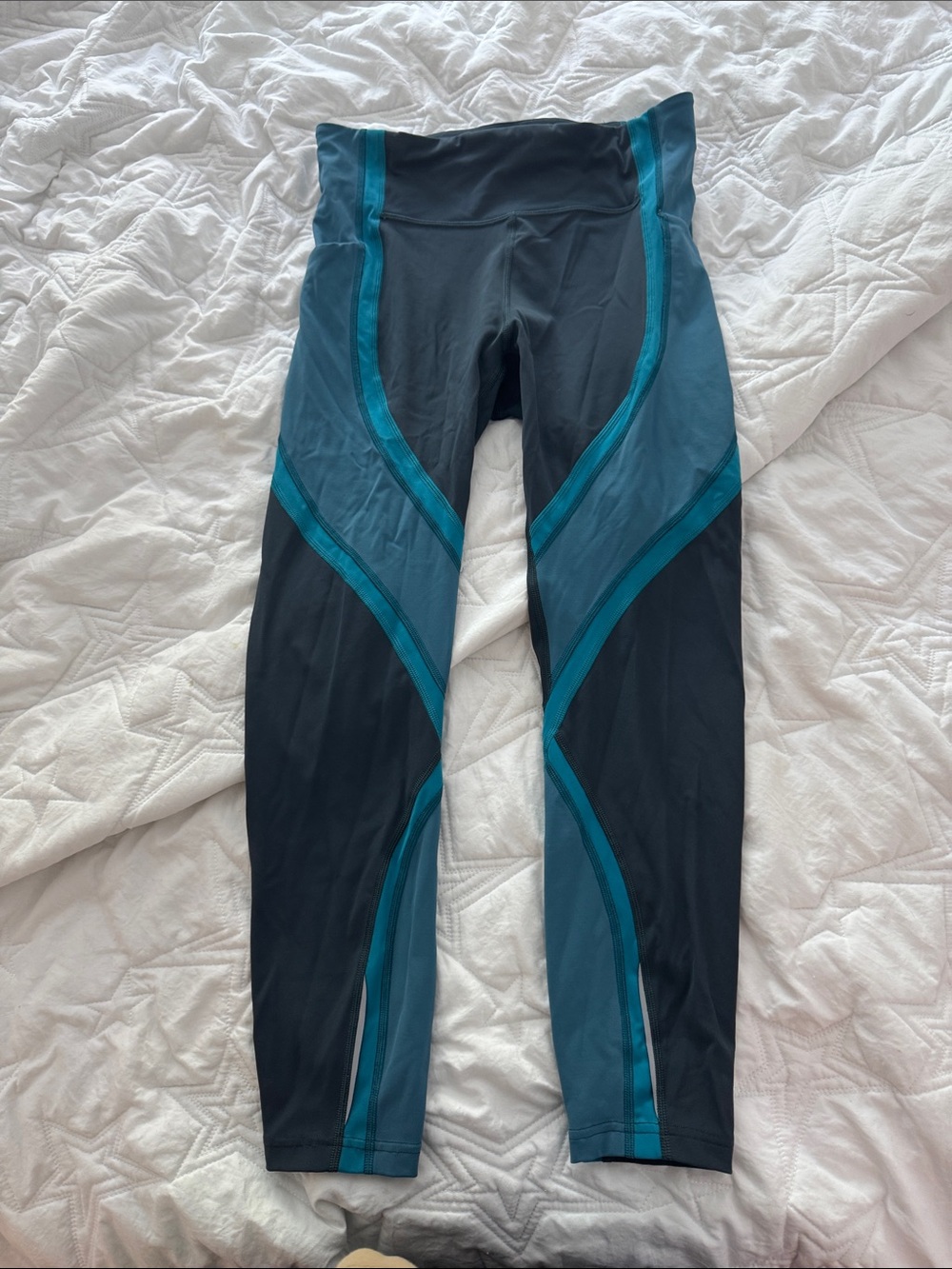 lululemon Black Leggings with Teal Accent